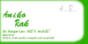 aniko rak business card